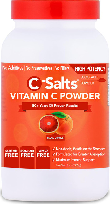C-Salts Vitamin C Powder Supplement - 100% Pure High Dose Buffered Vitamin C Powder for Immune Support - Organic, Sugar-Free, Vegan, Non-GMO, Stomach-Friendly, Blood Orange 8oz C-Salts Vitamin C Powder Supplement - 100% Pure High Dose Buffered Vitamin C Powder for Immune Support - Organic, Sugar-Free, Vegan, Non-GMO, Stomach-Friendly, Blood Orange 8oz