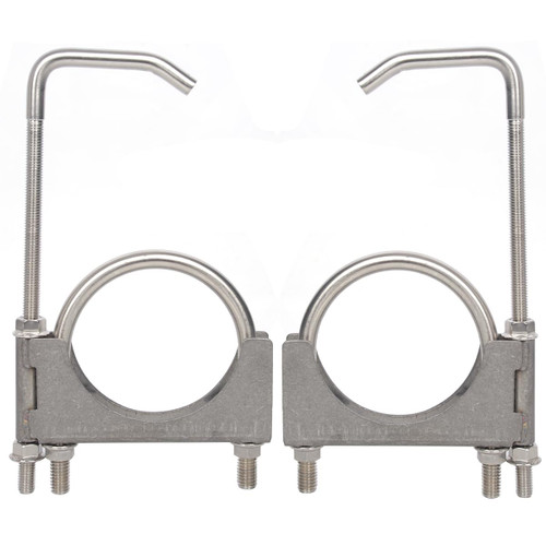 Elifecenter Heavy Duty 4 Inch Stainless Exhaust Clamp with Hanger Rod for Universal 4" Exhaust Pipes