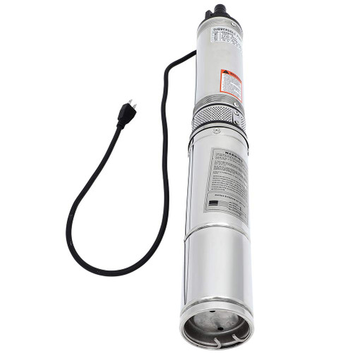1/2 HP Submersible Well Pump 164ft 110V 25GPM Stainless Steel, AUTOMUTO Deep Well Water Pump for Home Usage and Industrial with Garden Hose Adapter