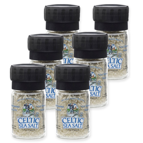 Light Grey Celtic Sea Salt Mini Grinders – Refillable, Reusable Glass Grinders with Additive-Free, Delicious Sea Salt - Gluten-Free, Non-GMO Verified, Kosher and Paleo-Friendly, 1.8 Ounces (Pack of 6) Light Grey Celtic Sea Salt Mini Grinders – Refillable, Reusable Glass Grinders with Additive-Free, Delicious Sea Salt - Gluten-Free, Non-GMO Verified, Kosher and Paleo-Friendly, 1.8 Ounces (Pack of 6)