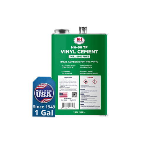 HH-66 Toluene Free Vinyl Cement 4 oz - Vinyl Adhesive, Cement Glue, Industrial Contact Cement for PVC & Vinyl Repair - Waterproof Flexible Vinyl Glue for Tarps, Pool Liners, Inflatables – RH Adhesives