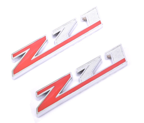 Aimoll 2pcs (Small Size) Z71 Emblems,3D Aolly Decal Emblems Replacement for GMC Chevy Silverado Sierra Suburban Colorado (Chrome Red)