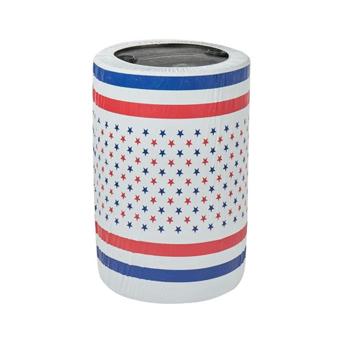 Fitted Kwik-Can Covers for 33 gal and 55 gal Drums - Bundle of 5 (Patriotic, 55 Gallon)