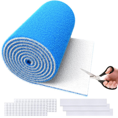MAXTBEE MERV 8 Air Vent Filters, 14" x 140"Cut to Fit Air Filter Material (80+ Filters),Electrostatic Triple Vent Filter for Floor, Ceiling, HVAC & RV Vents, Includes 48 Adhesive Hook Tape