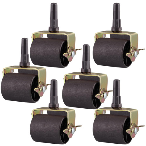 Bed Casters, Bed Frame Wheels Rollers for Bed Replacement Parts Heavy Capacity Bed Roller Wheels Replacement with Brakes for Bed Frame Set of 6 (6 Pcs)