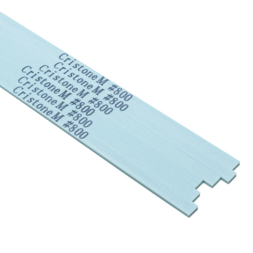 MIRACLE Cristone Ceramic Fiber Stones 6-Pack – 3 15/16" x 5/32" x 1/32", #800 Blue – Grinding Polishing Metal Wood Plastic – Compatible with Air, Electric, Ultrasonic Tools, Hand Holders
