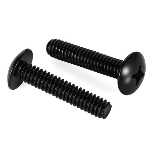 Mellewell #8-32 x 1-3/4" Truss Head Machine Screws, Full Thread, 18-8 Stainless Steel, Black Finish, Quantity 50