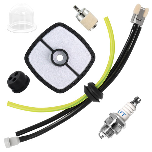 Podoy SRM210 Air Filter RePower Kit with Spark Plug Primer Bulb Fuel Line Hose Compatible with Echo SRM225 GT-200R PE-200 PPF-210 SRM-210 SRM-210SB SRM-211 SRM-2100 SRM-2400 GT-2000