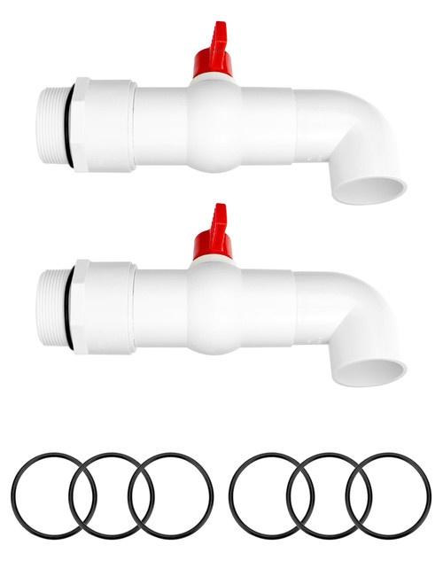 QWORK 2" Drum Faucet Plastic Barrel Faucet with EPDM Gasket for 55 Gallon Drum, 2 Pack