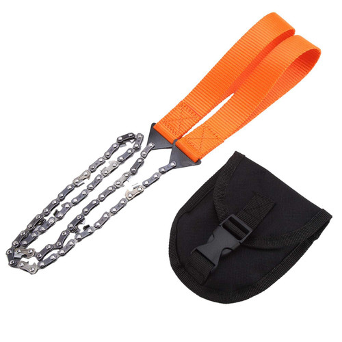 Pocket Chainsaw, 36 Inch Chain Rope Portable Hand Saw with 48 Bi-Directional Teeth chain saw Best Compact Handheld Camping and Survival Chain Saw for Fast Easy Cutting