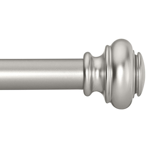 SIMEWIN Heavy Duty Curtain Rods for Windows 48 to 84 Inches, Silver Curtain Rods for Bedroom, Living Room, Patio, Kitchen, Adjustable with Classic Finials