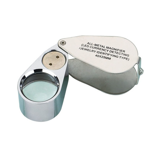 LOCADENCE 40X Jewelers Loupe, LED Light Illuminated Handheld Jewelry Eye Magnifier, Pocket Folding Magnifying Glass for Jewelry Stores, Daily Home Use