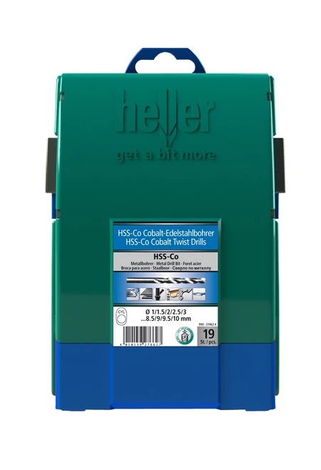 Heller Tools 219624 Steel drill bit set "990" of Stainless steel/Cobalt/HSS (19 Piece)