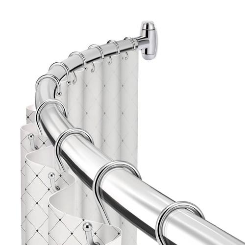 TOPROD Curved Shower Curtain Rod 48-72 Inches Adjustable Round Shower Rods