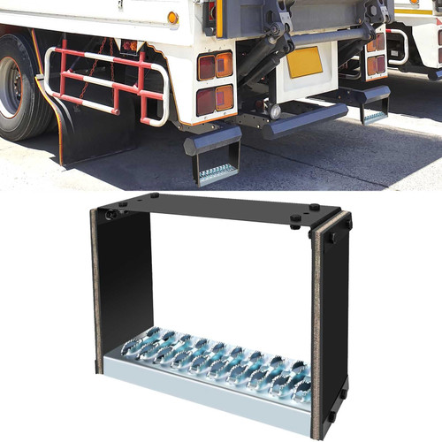 Universal Flexible Rubber Truck Step, Rubber Steps for Trucks to Mitigate Off-Road Impact, Hot Dipped Galvanized Steel Semi Trailer Cable Step, Commercial Truck Accessories with 14" Wide x 10" Tall