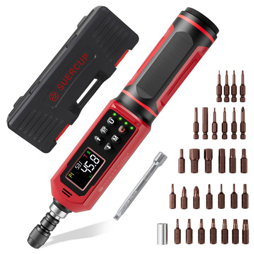 SUERCUP ±1% Accuracy Digital Torque Screwdriver 0.8-53.1in-lbs/0.09-6Nm