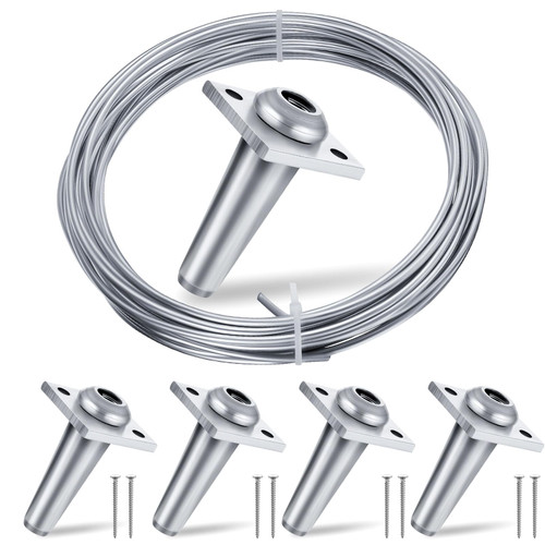 Chumia 5 Pcs Anchor Vise 9 Gauge Wire for Tightening 8-11 Gauge Grape Trellis with Screws Galvanized Solid Wire Build Trellises, Vineyards, Fences and Arbors