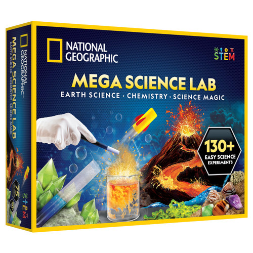 National Geographic Mega Science Lab - Science Kit for Kids with 130+ Easy Experiments, Featuring Earth Science, Chemistry Set, and Magic STEM Projects for Boys and Girls (Amazon Exclusive)