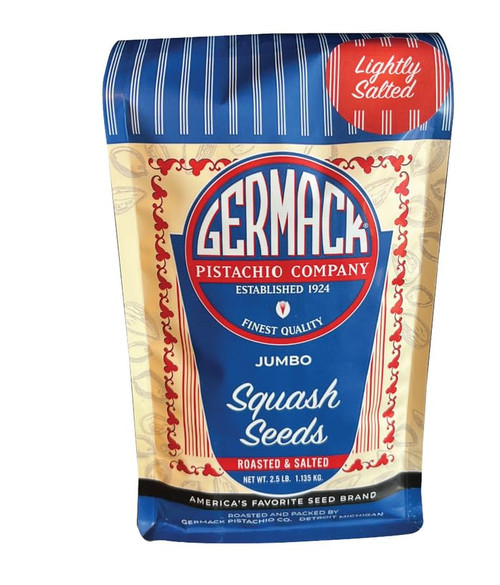 Germack Pistachio Company Jumbo Squash Seeds, Roasted and Lightly Salted, 2.5 Pound Classic Bag