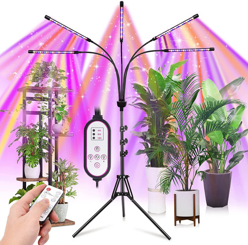 yentbokj Grow Lights for Indoor Plants,5 Heads Red Blue White Full Spectrum Plant Light with 15-60" Adjustable Tripod Stand, Indoor Grow Lamp with Remote Control and Auto On/Off Timer Function yentbokj Grow Lights for Indoor Plants,5 Heads Red Blue White Full Spectrum Plant Light with 15-60" Adjustable Tripod Stand, Indoor Grow Lamp with Remote Control and Auto On/Off Timer Function