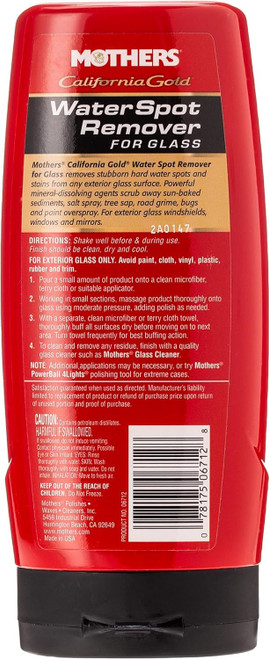 MOTHERS 06712 California Gold Water Spot Remover for Glass - 12 oz.