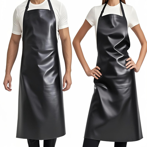 GoldPig 2 Pack Waterproof Apron Rubber Vinyl Heavy Duty Aprons for Adults - Chemical Resistant Adjustable Bib 40" Extra Long Industrial Work Apron for Grilling Dishwashing Lab Kitchen Butcher
