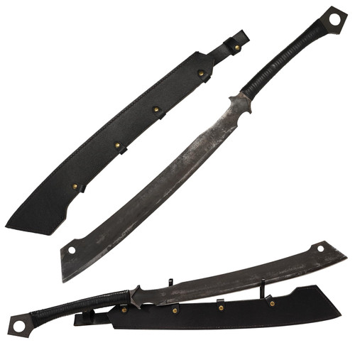 Handmade High Manganese Steel Blade Machete for Cutting Trees Heavy Duty,37.5" Full Tang Leather Handle,Outdoor Survival Hunting Tactical Sword Condor Machete or Yard Work