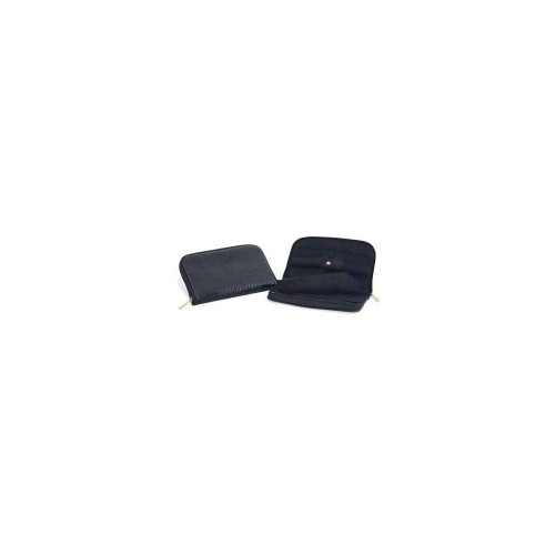 CONNOISSEURS Leather Jewelry Carrying Clutch, Black
