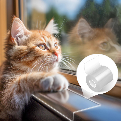 Door Protector from Dog Scratching, Window Sill Protector, Clear Sided Shield Protection Barrier Anti Cat, Dog Scratching, Slobbering, and Clawing Furniture, Glass, Car Door, Couch 4in x 10'