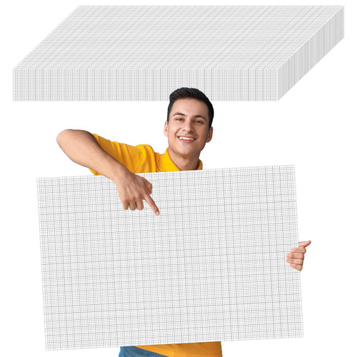 gisgfim 50 Sheets Large Graph Paper 24 x 36 In Graph Paper Pad 1/4 In Ruled Large Grid Paper Sheet Blueprint Paper Engineering Paper Poster for Architect Designer Mathematician Draftsman(White）