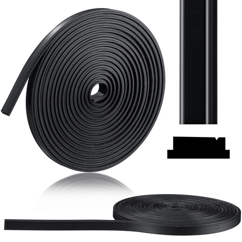Tondiamo Magnetic Strips for Shower Door 134 Inches Flexible Magnetic Strip Replacement Long Roll 3/8" Width 1/8" Thick Seal Strip for Framed Semi Framed Sliding Door Side Bottom Seal Black(1 Roll)