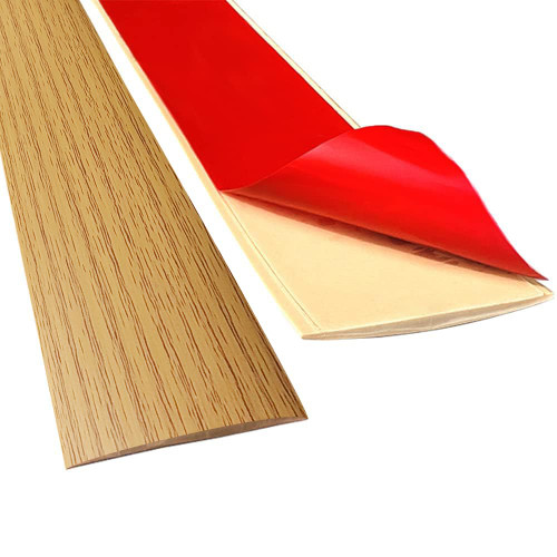 Floor Transition Strip Self Adhesive Laminate Floor Strip Threshold Seam Cover Strip Vinyl Door Floor Trim Elegant Wood Grain Design (Brown Wood Grain, 2"/6.6 FT)