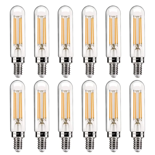 FLSNT 60W Equivalent Candelabra LED Light Bulbs, Dimmable T6/T25 LED Chandelier Bulbs, CRI 82, 2700K Soft White, E12 Base, 500LM, 5.5W, 12 Pack