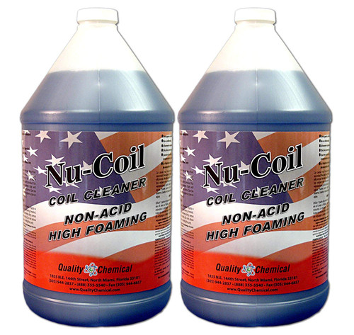 Quality Chemical Nu-Coil Professional Grade Concentrated/Air Conditioner Alkaline Condenser Coil Cleaner for AC Unit/AC Coil Cleaner 2 Gallon (256 oz)