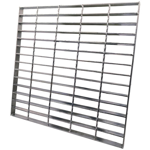 DuuMuut Galvanized Steel Drain Grate 20x20 in, B-Class 28100 lbs Heavy-Duty Driveway Channel Cover, Outdoor Trench Drainage Grate, Silver Square Metal Sewer Cover for Garage (True 19.7x19.7)