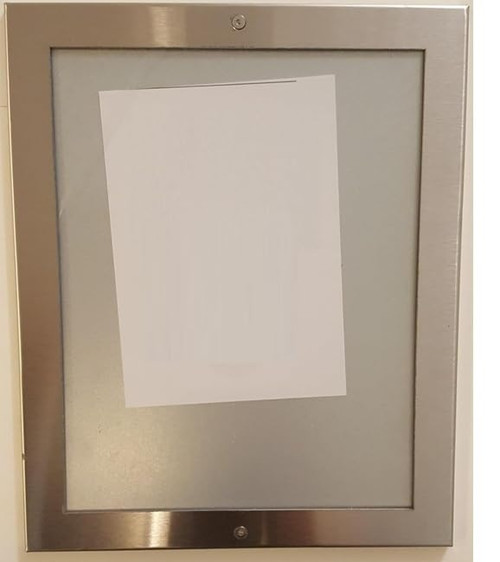 BUILDINGSIGNS.COM Elevator Permit Frame 5X7 Inch Lockable Stainless Steel Frame With Anti-Vandal Plexiglass For Elevator Interiors, Commercial & Public Use,W