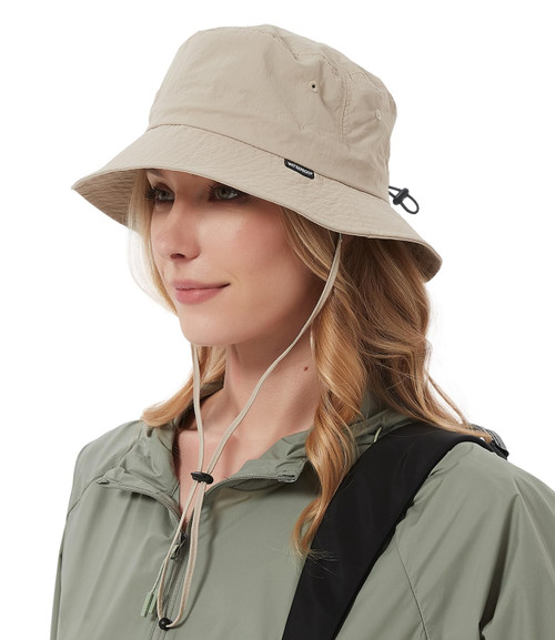 Creekstone Sun Hats for Women Men UV Protection Bucket Hat Waterproof Rain Hat UPF50 Packable Summer Hiking Fishing Hat (US, Alpha, One Size, Beige)