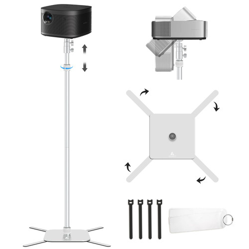 Projector Mount,Height Adjustable 19.5" to 47.5",Space-Saving,Heavy-Duty Floor & Table Projector Stand with 11lbs Capacity for Home Theater & Business Presentation Compatible with Epson, XGIMI, Nebula