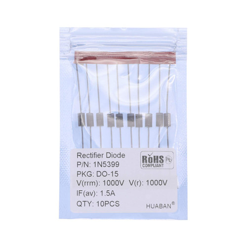 10PCS 1N5399 Rectifier Diode 1.5A 1000V DO-15 (DO-204AC) Axial 5399 1.5 Amp 1000 Volt