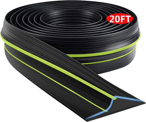 Jin&Bao Universal Garage Door Threshold Seal Strip, Bottom Weather Stripping Replacement Rubber Waterproof 20 FT Length,Green