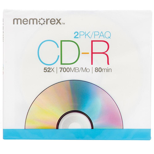 Memorex 700MB 52X CD-R, 2 Pack (32020020163)