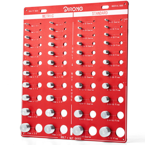 Thread Checker, 44 Nut and Bolt Thread Checker, Bolt Size and Thread Gauge 22 Standard & 22 Metric, Thread Pitch Gauge, Wall-Mountable Bolt Thread Identifier Gauge with Inch & CM Ruler