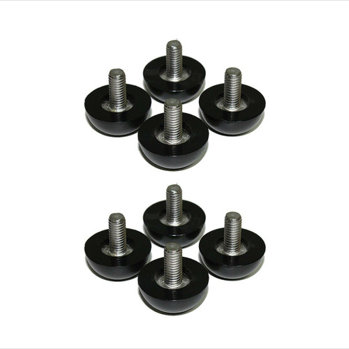 6mm x 1/2" Long Thread Stud Adjustable Glides for Patio Furniture Black (8)