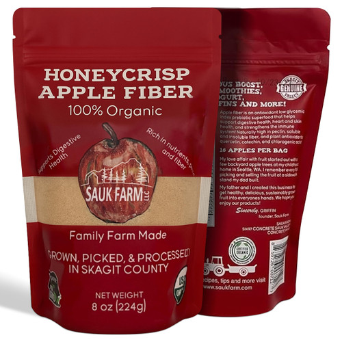 Sauk Farm LLC Honeycrisp Apple Fiber, Certified Organic, Vegan, 8 Ounce