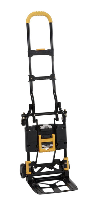 COSCO 12225YGB1E 2-in-1 Folding Hand Truck, 300 lb. Capacity, Multi-Position with Extendable Handle, Black/Yellow