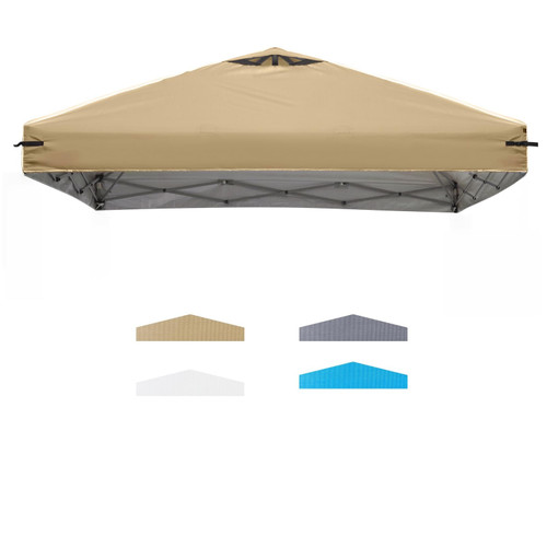 8x8 Canopy Replacement Top Cover with Air Vents for ez up Pop up Canopy Gazebo Tent with Adjustable Straps, Waterproof & Anti-UV for Outdoor Shade (Top Only, Frame Not Included) (Beige)