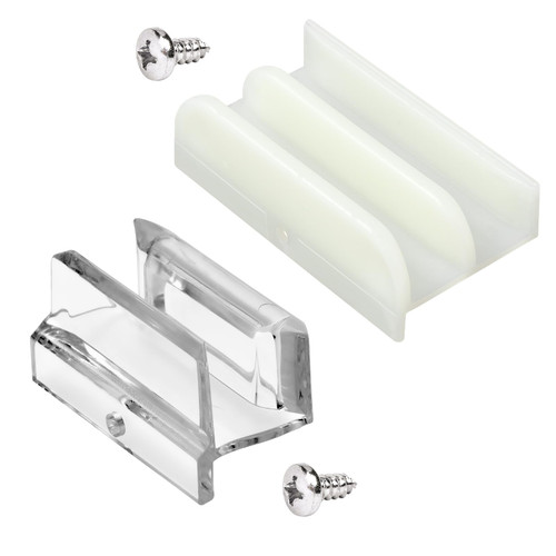 2-Size M6219 Sliding Shower Door Bottom Track Set. for Glass Shower Doors with a Thickness of 7/16 inch and 5/16 inch, and is Compatible with 1/2 inch and 3/8 inch Track Grooves.