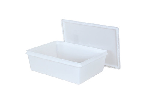 Continental Plastics Fish Tubs/Food Storage Bins 25lb 11.5" x 15.5" x 5", Pack of 10 Deep Bases with Lids