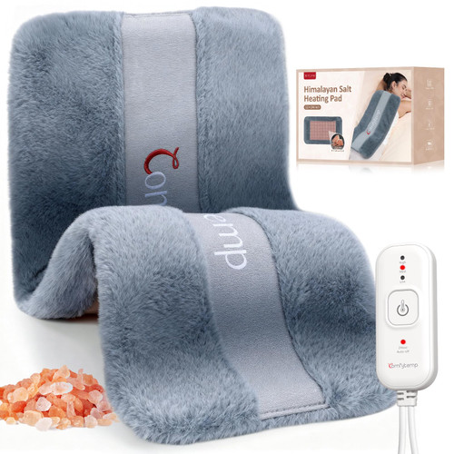 Comfytemp Himalayan Salt Weighted Heating Pad, Natural Moist Heating Pad for Back & Abdomen Comfort, Large Heated Pads for Women Men Mom Dad, 12"×24", FSA Eligible HSA，Electric Heat Warm with Auto-Off