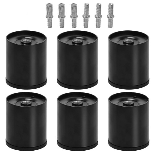 Skuehod 3 inch Metal Bed Legs Replacement for Adjustable Bed Base Frame, Exchangeable Threading Set of 6